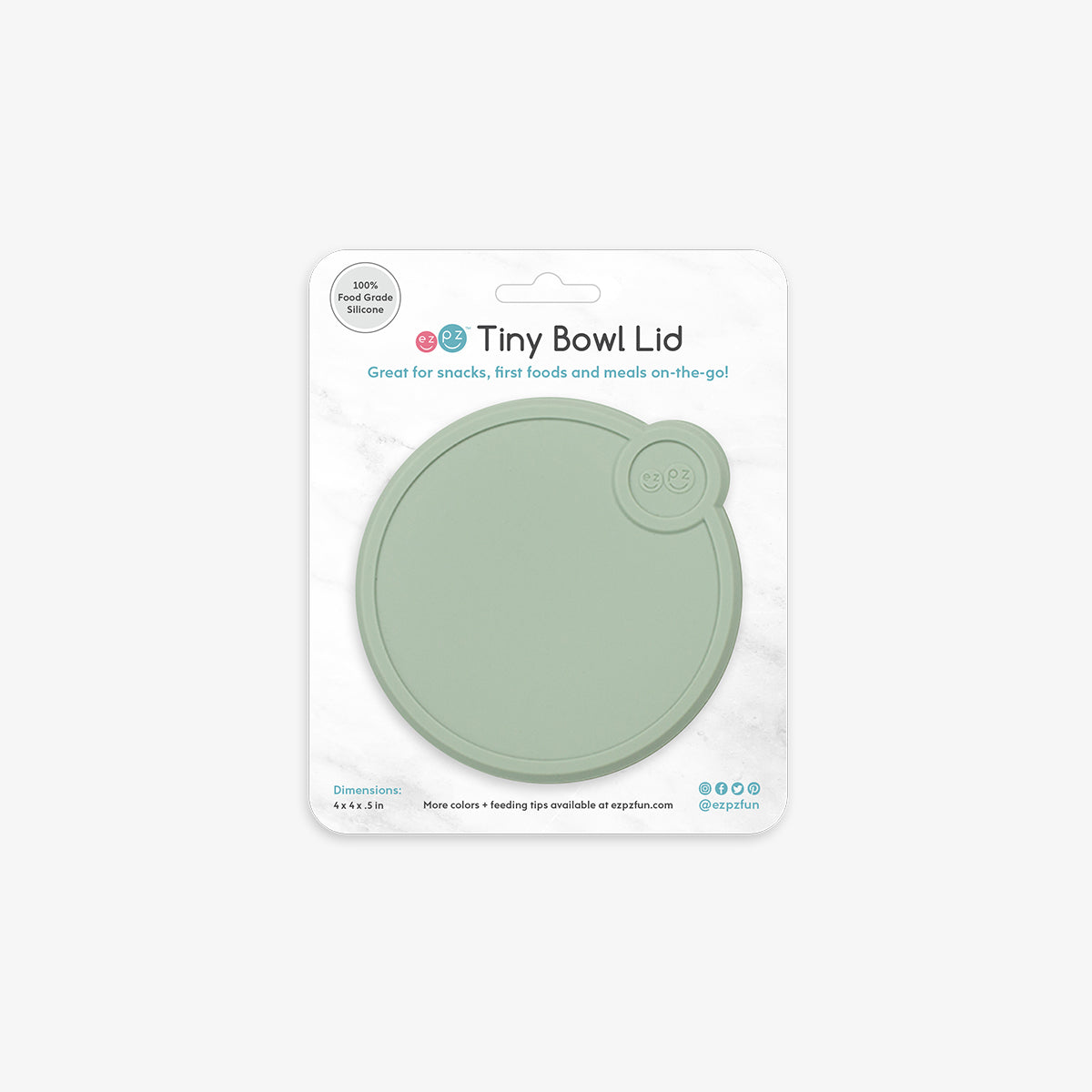 Tiny Bowl Lid in Sage / Storage Lids for the Tiny Bowl by ezpz / Silicone Lid for Baby Bowl