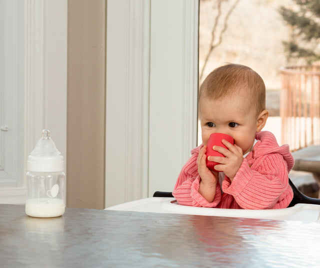 Transitioning from a Bottle to an Open Cup + Straw Cup ezpz