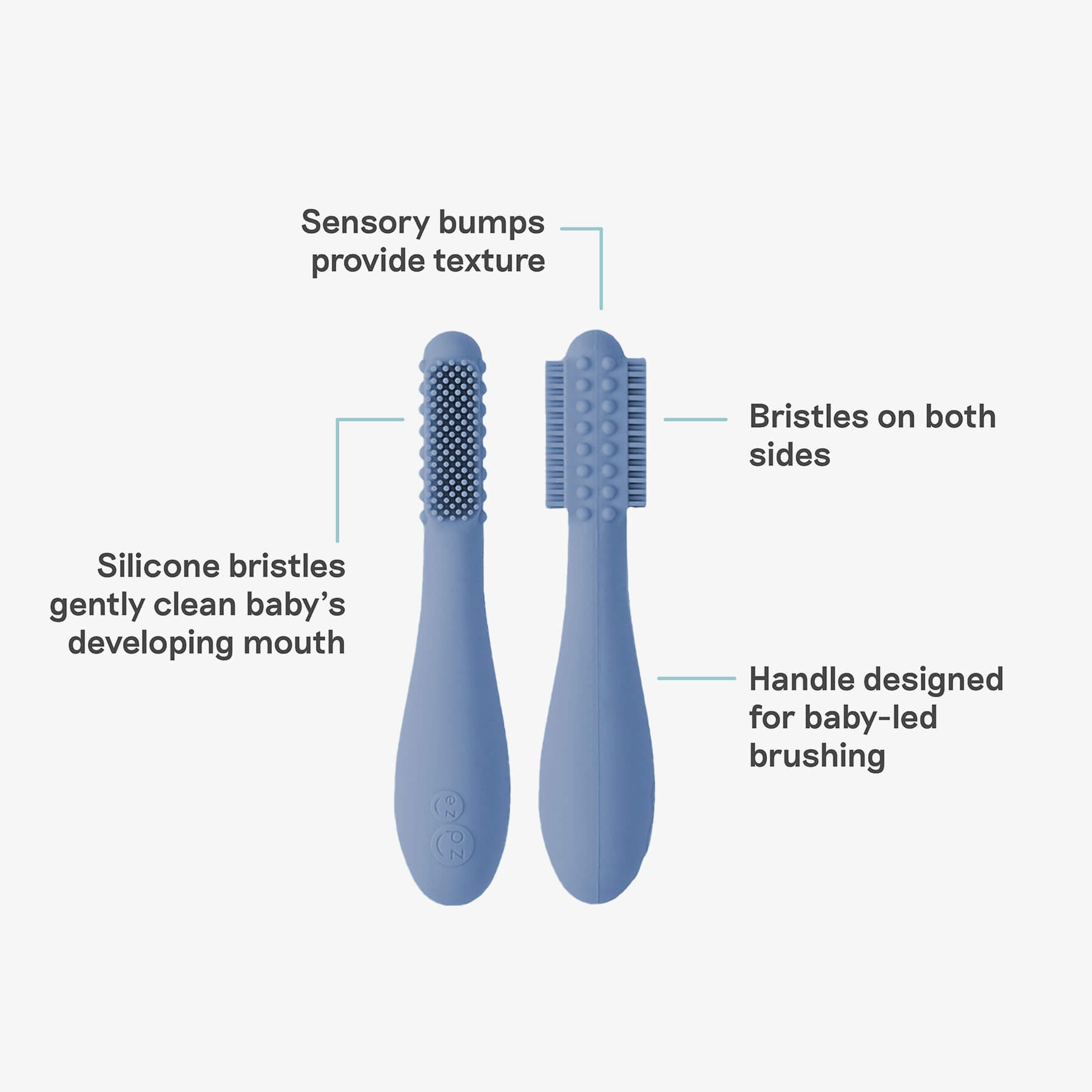 ezpz silicone baby led toothbrush in indigo blue 