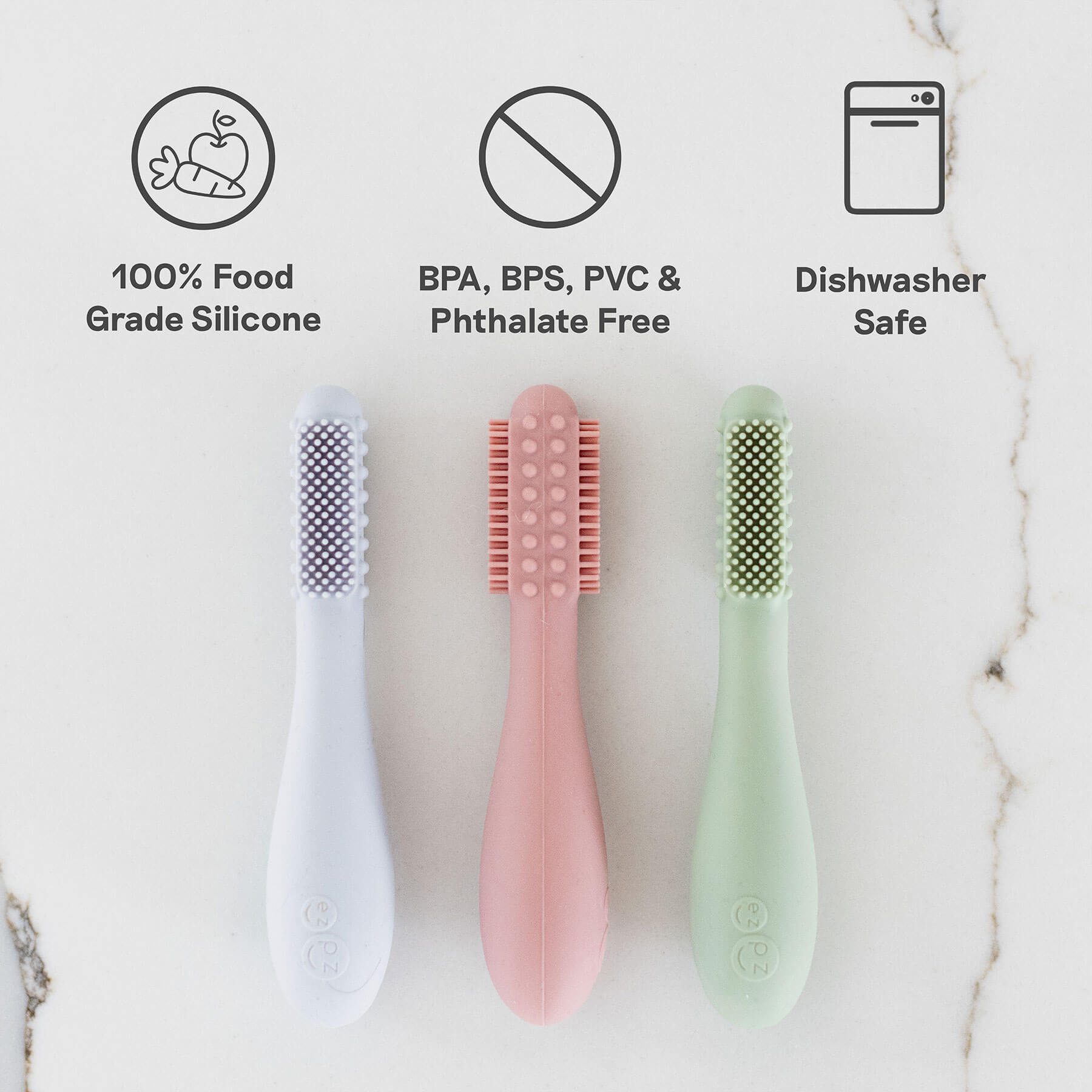 Baby-Led™ Toothbrush made of silicone by ezpz