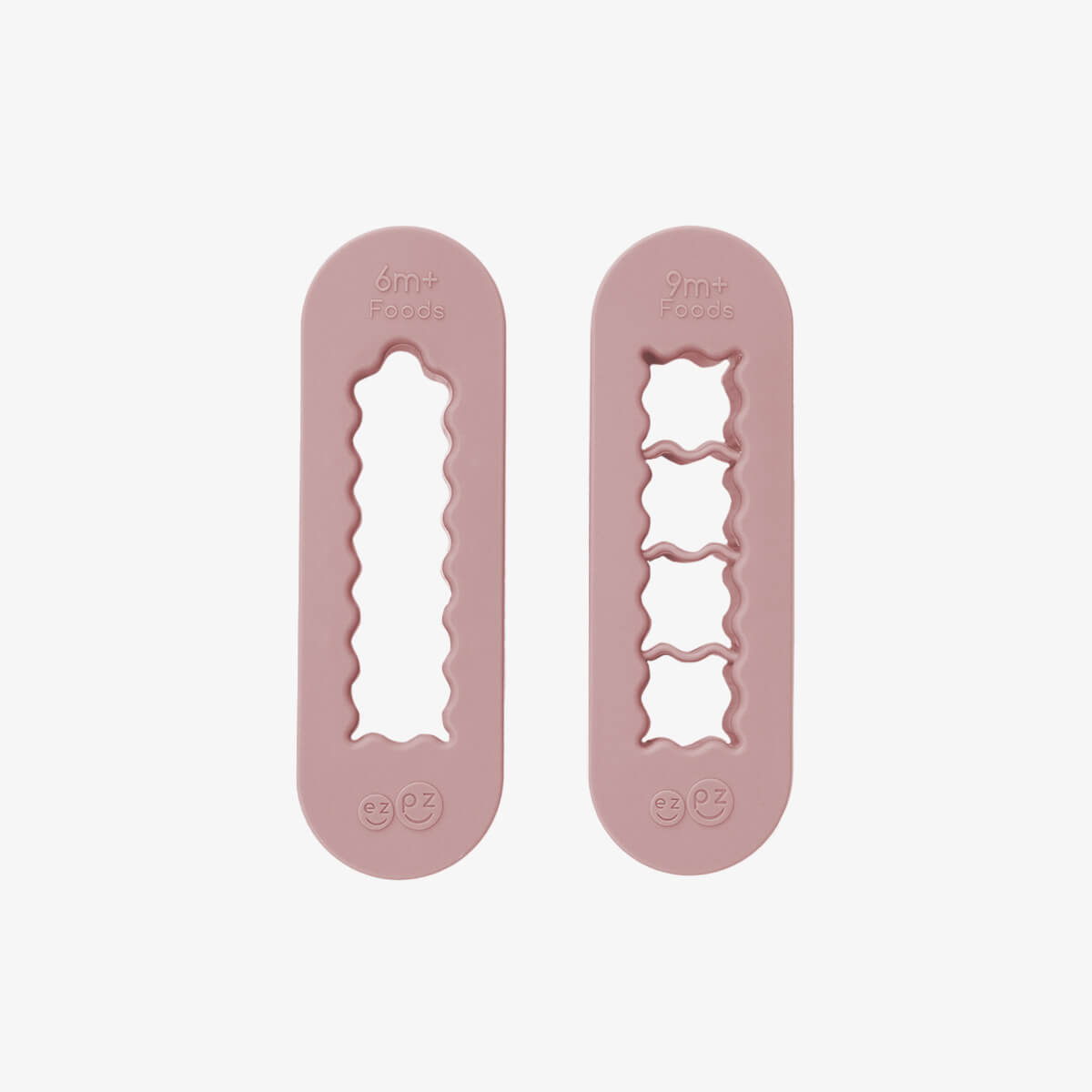 ezpz Baby-Led Weaning Food Cutters in Blush Pink / 6 months and 9 months feeding milestones