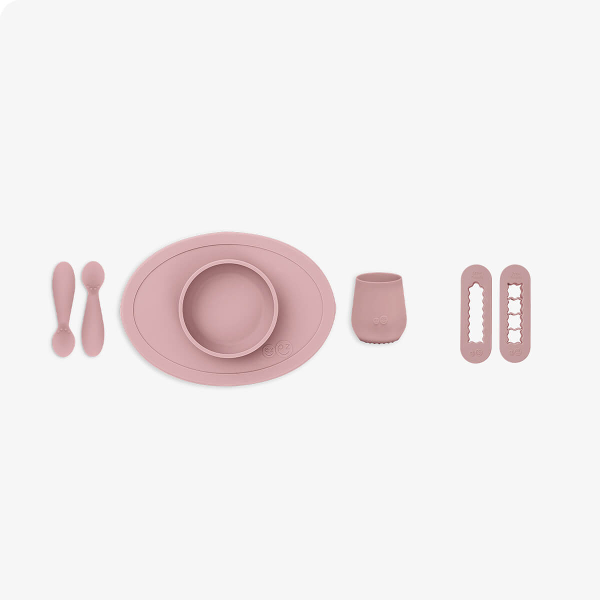 ezpz First Foods Set in Blush Pink and Baby Led Food Cutters Bundle