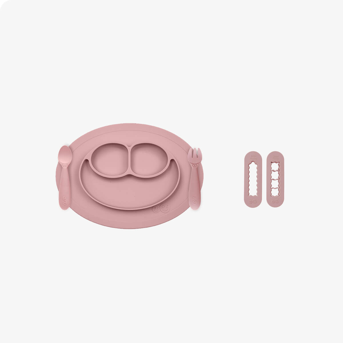 ezpz Mini Feeding Set and Baby Led Weaning Food Cutters in Blush Pink