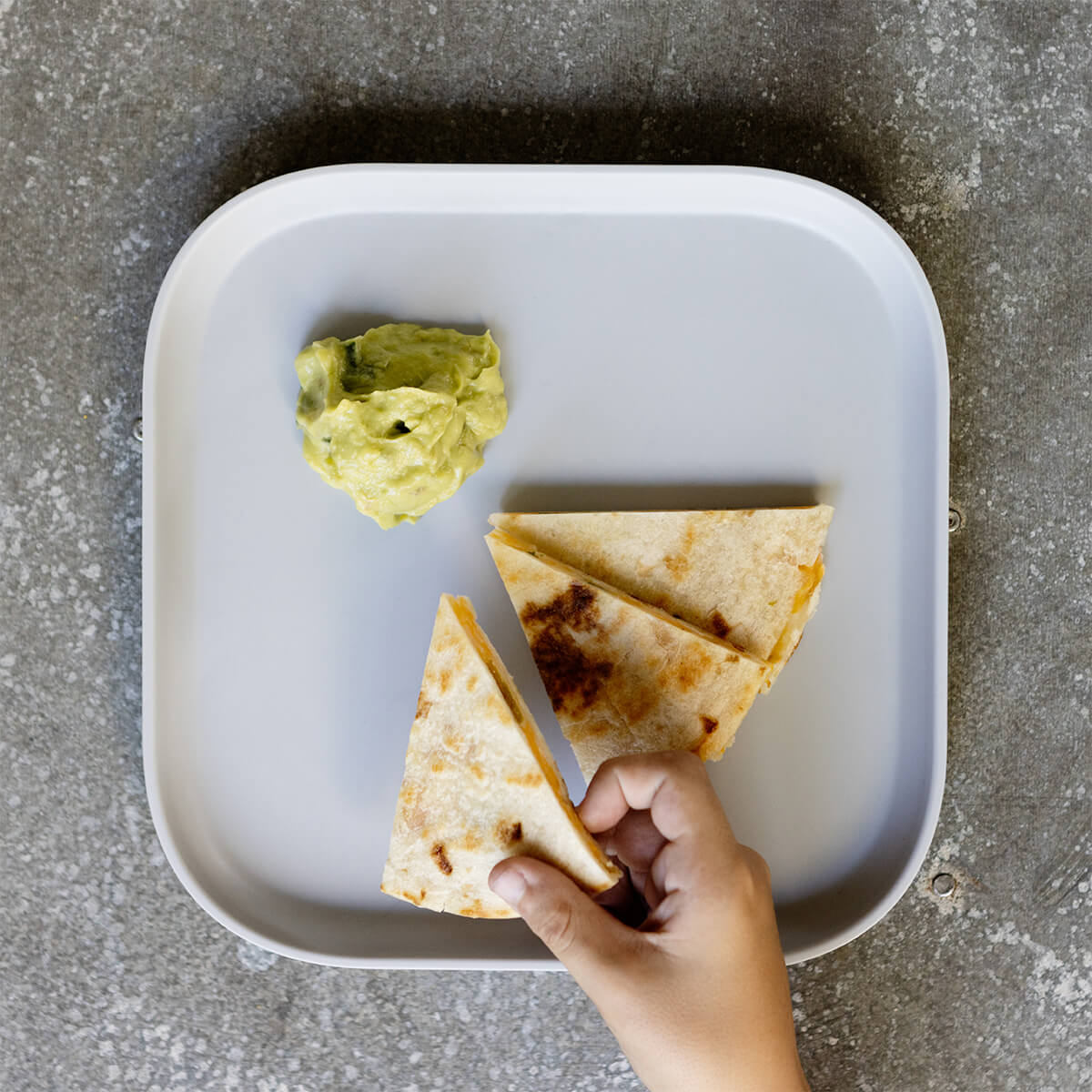 Mealtime Plate in Pewter / ezpz Basics Line / Stylish, Durable Plates for Big Kids
