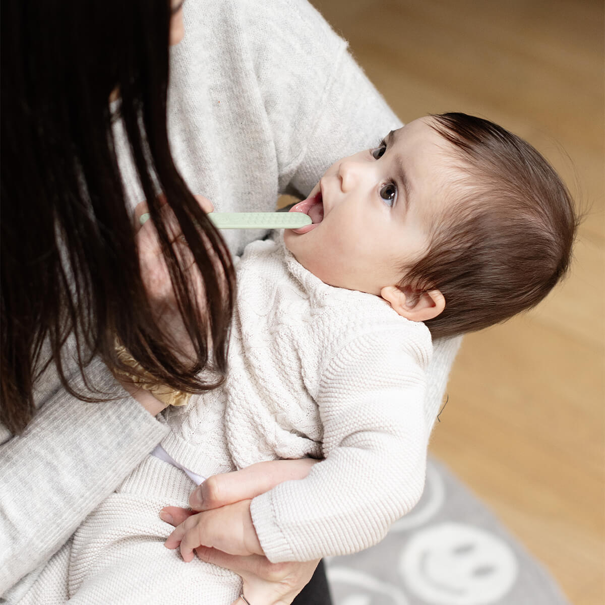  Pre-Feeding Oral Care Bundle in Sage Green / ezpz Baby-Led™ Toothbrush + Sensory Tongue Depressor Dual Pack, Tiny Pops and Oral Development Tools