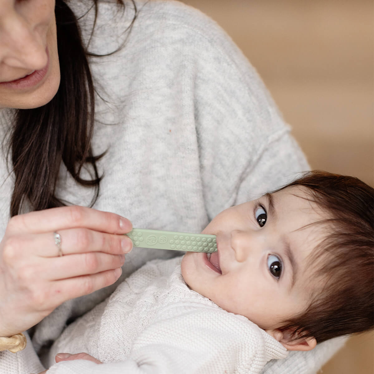  Pre-Feeding Oral Care Bundle in Sage Green / ezpz Baby-Led™ Toothbrush + Sensory Tongue Depressor Dual Pack, Tiny Pops and Oral Development Tools