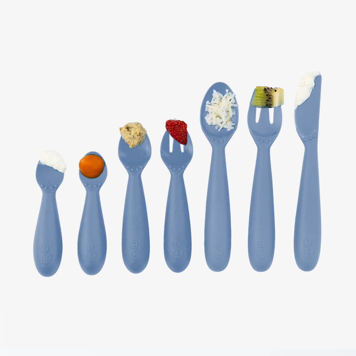 ezpz Developmental Utensil Set in Indigo