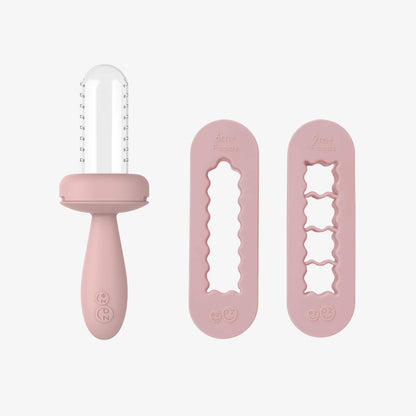 ezpz Gumline Feeder and Baby-Led Weaning Food Cutters in Blush Pink 