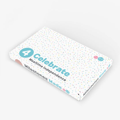 ezpz Kit 4 - Celebrate Mealtime Independence in Blush Pink includes the Happy Mat, Happy Utensils, and Micro Mat 