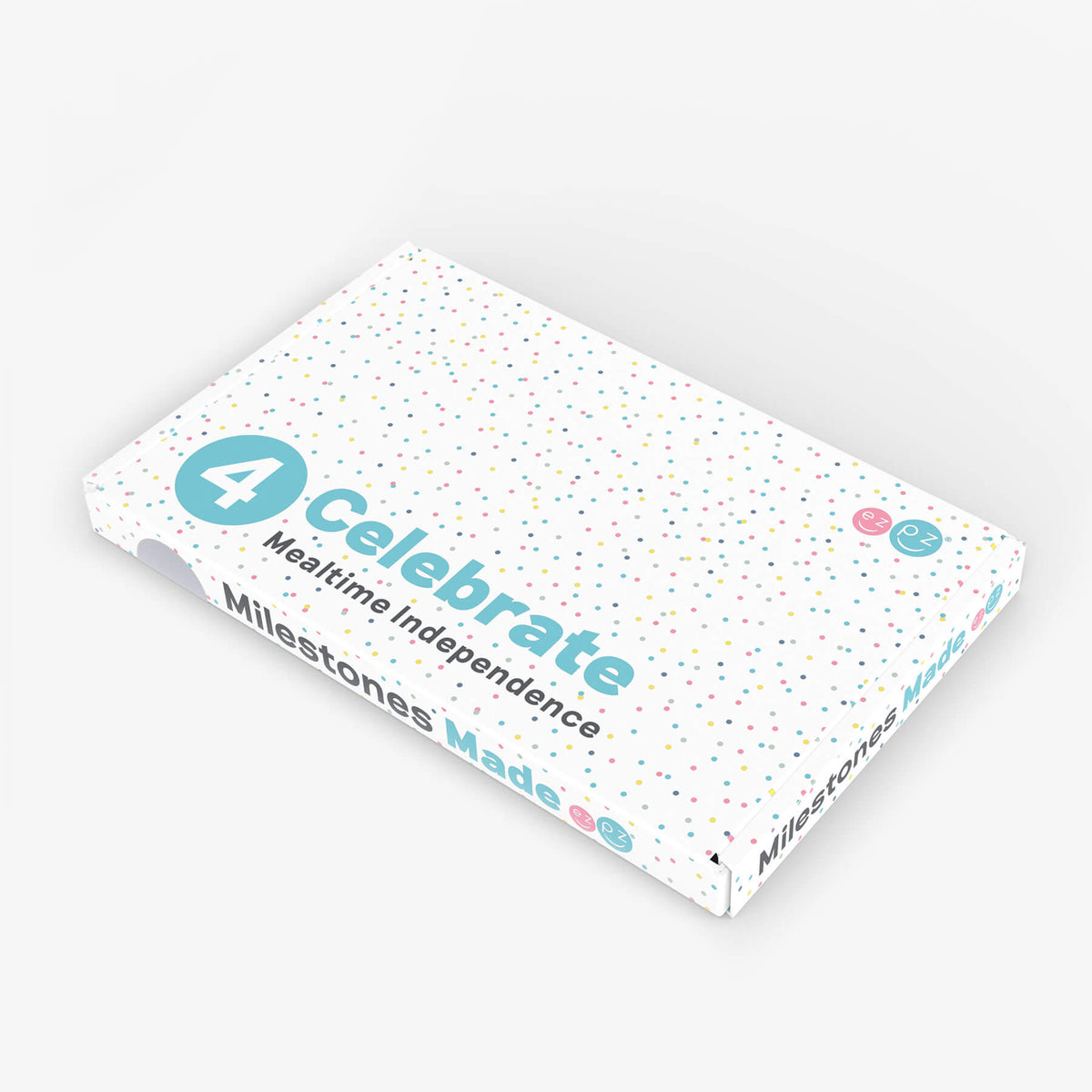 ezpz Kit 4 - Celebrate Mealtime Independence in Pewter Gray includes the Happy Mat, Happy Utensils, and Micro Mat 