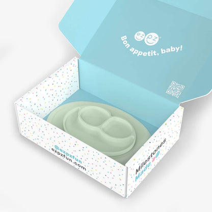 ezpz Developmental Kit Stage 3 in Sage Green / ezpz Mini Mat, Mini Cup + Straw Training System, and Mini Utensils 