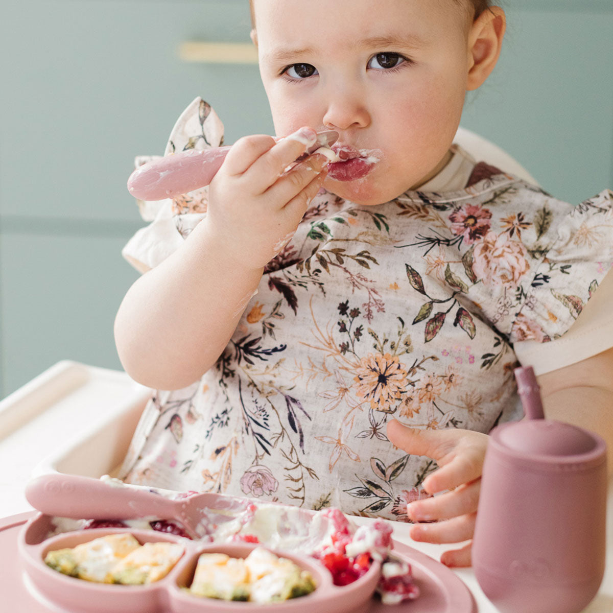 The Mini Mat + Bapron Bundle by ezpz / Unique Baby Shower Gift