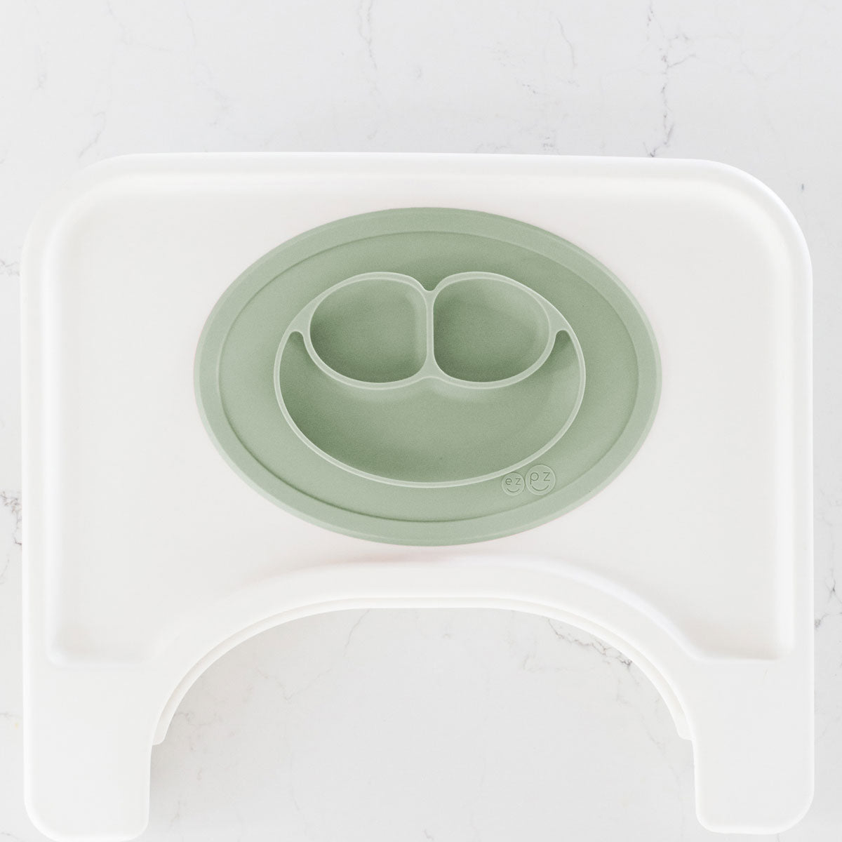 The Mini Mat + Bapron Bundle by ezpz / Sage + Camping Bears / Unique Baby Shower Gift Idea 