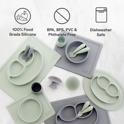 ezpz products are made of 100% food grade silicone, are BPA, BPS, PVC and phthalate free, and dishwasher safe