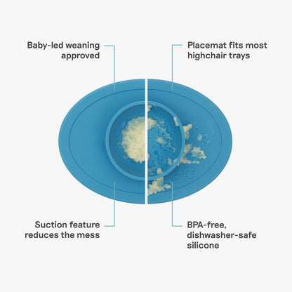 The Tiny Bowl in Blue by ezpz / Silicone Bowl for Babies that Fits on High Chairs 