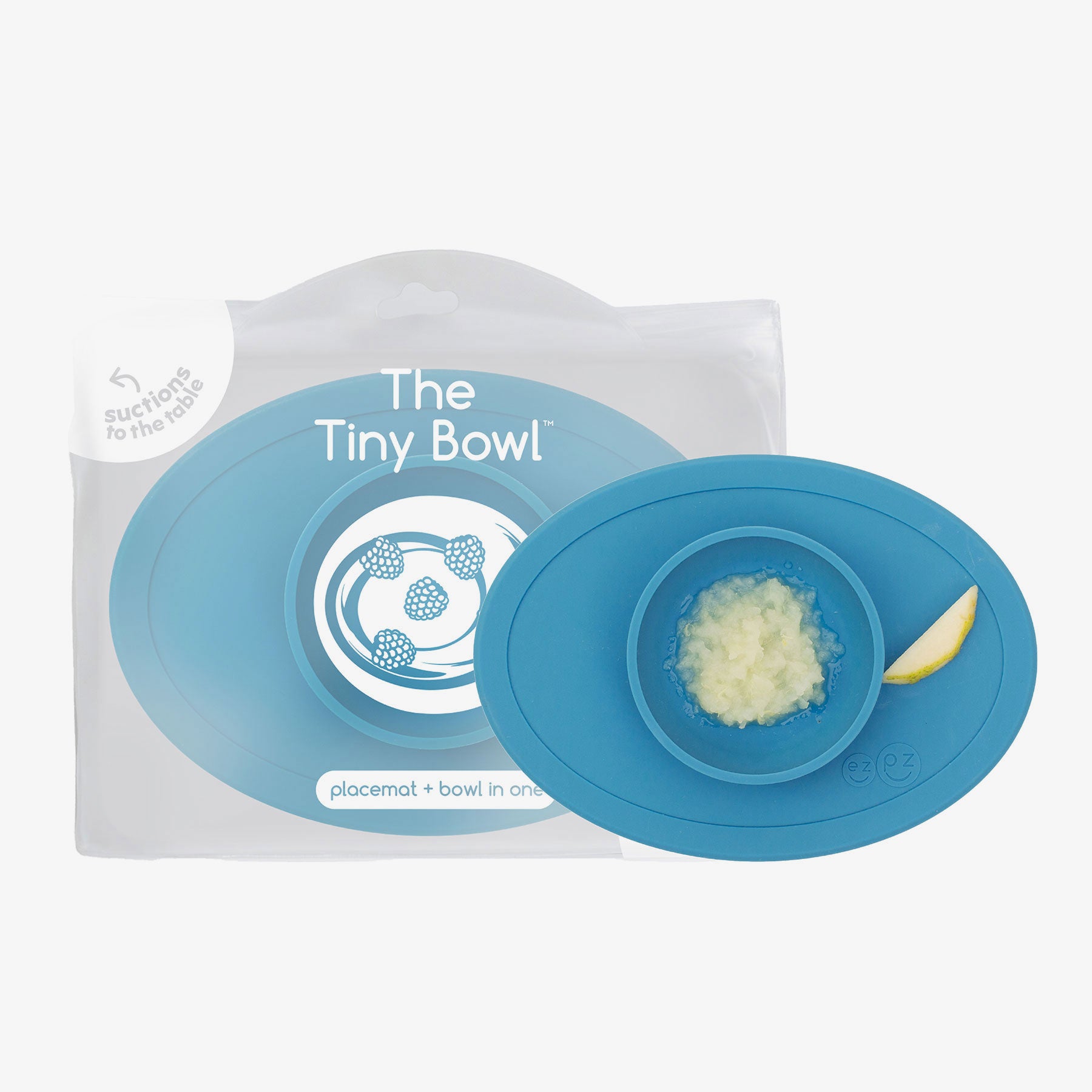 The Tiny Bowl in Blue by ezpz / Silicone Bowl for Babies that Fits on High Chairs 