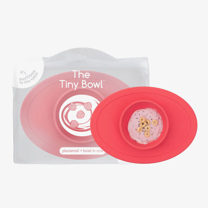 The Tiny Bowl in Coral Pink by ezpz / Silicone Bowl for Babies that Fits on High Chairs 