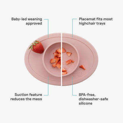 The Tiny Bowl in Blush Pink by ezpz / Silicone Bowl for Babies that Fits on High Chairs 