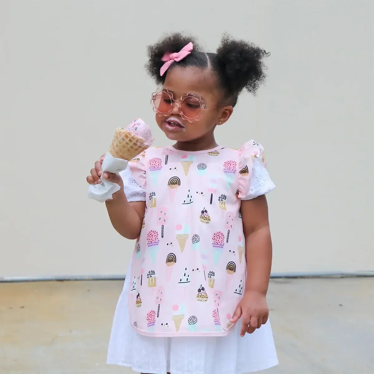 BapronBaby® Bapron in Ice Cream Flutter / Bib + Apron That Safely Ties Around the Body