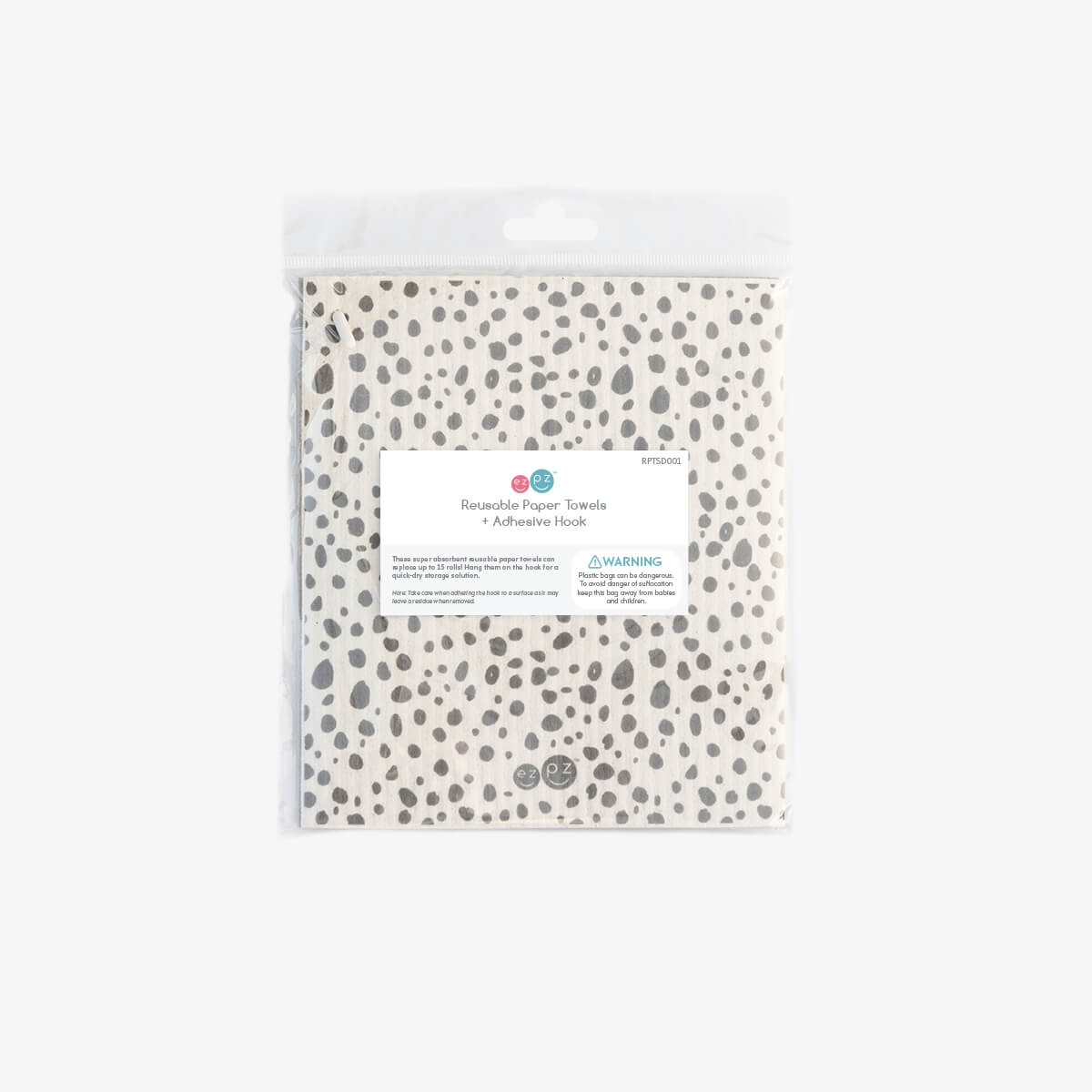 Reusable Paper Towels in Organic Dots by ezpz | Replaces Up to 15 Paper Towel Rolls