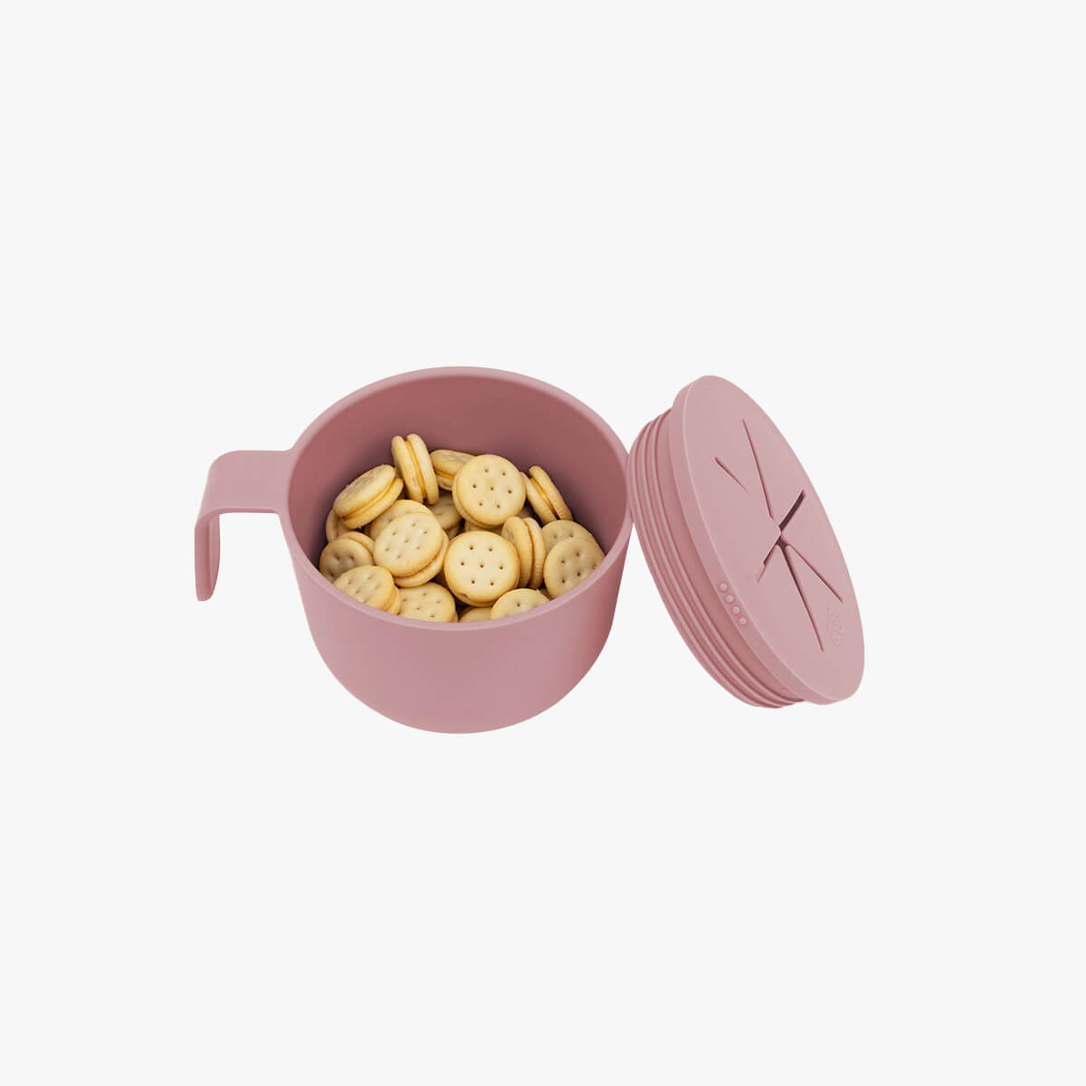 Snack Bowl Lid in Blush / ezpz Basics Line / Silicone Cutout Bowl Lid for Kids