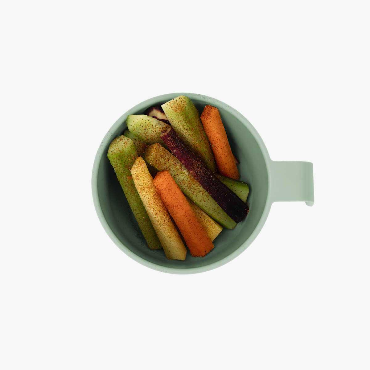Snack Bowl in Sage / ezpz Basics Line / Bowl with Handle and Lid for Kids