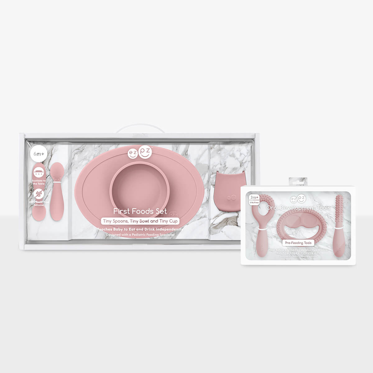 Munch and Meal Bundle in Blush / ezpz First Foods Set and Oral Development Tools