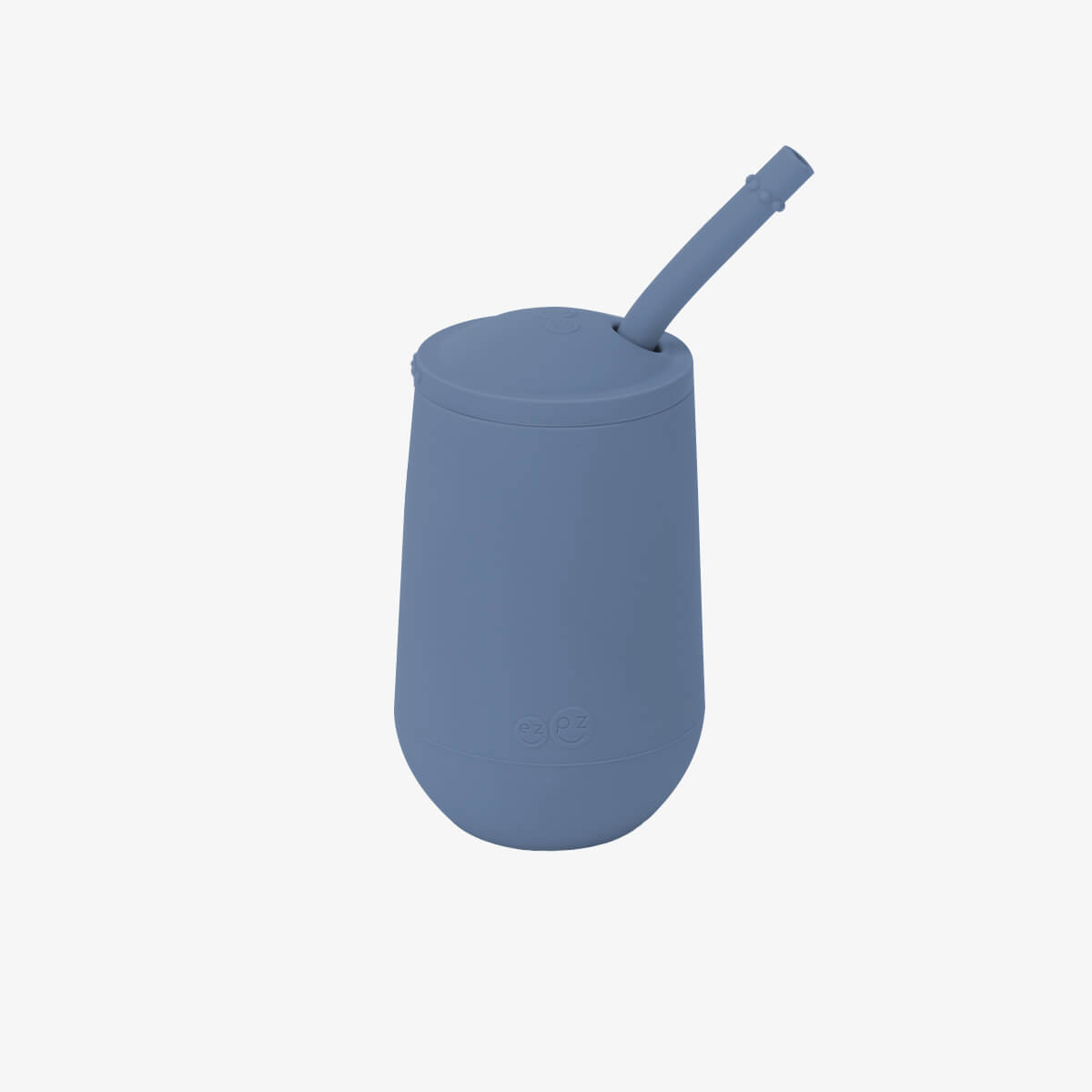 Happy Cup and Straw in Indigo Blue / Silicone Cup with Lid and Straw for Toddlers by ezpz