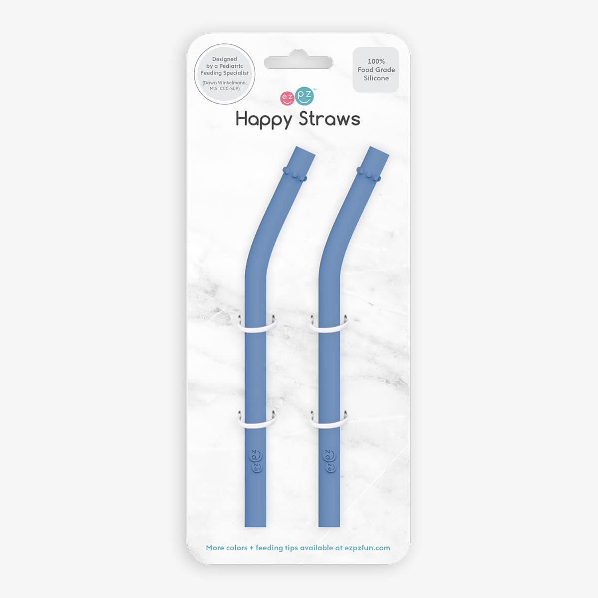 Happy Straws in Indigo Blue / Silicone Straw Replacement Pack for the ezpz Happy Cup & Straw System