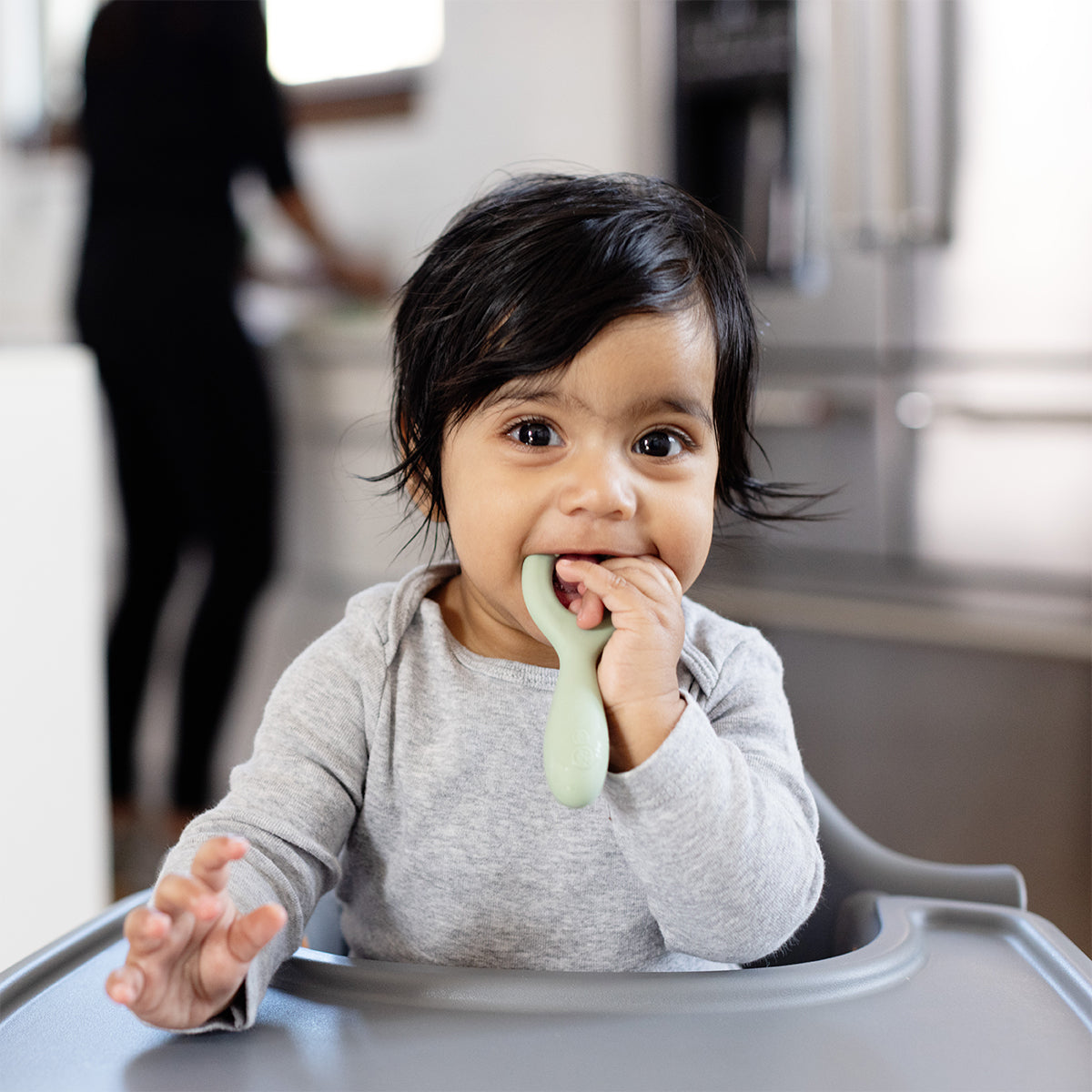  Pre-Feeding Oral Care Bundle in Sage Green / ezpz Baby-Led™ Toothbrush + Sensory Tongue Depressor Dual Pack, Tiny Pops and Oral Development Tools