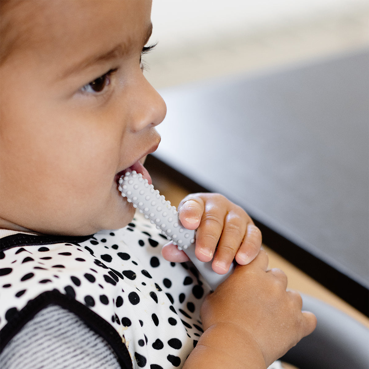 Pre-Feeding Oral Care Bundle in Pewter Light Gray / ezpz Baby-Led™ Toothbrush + Sensory Tongue Depressor Dual Pack, Tiny Pops and Oral Development Tools