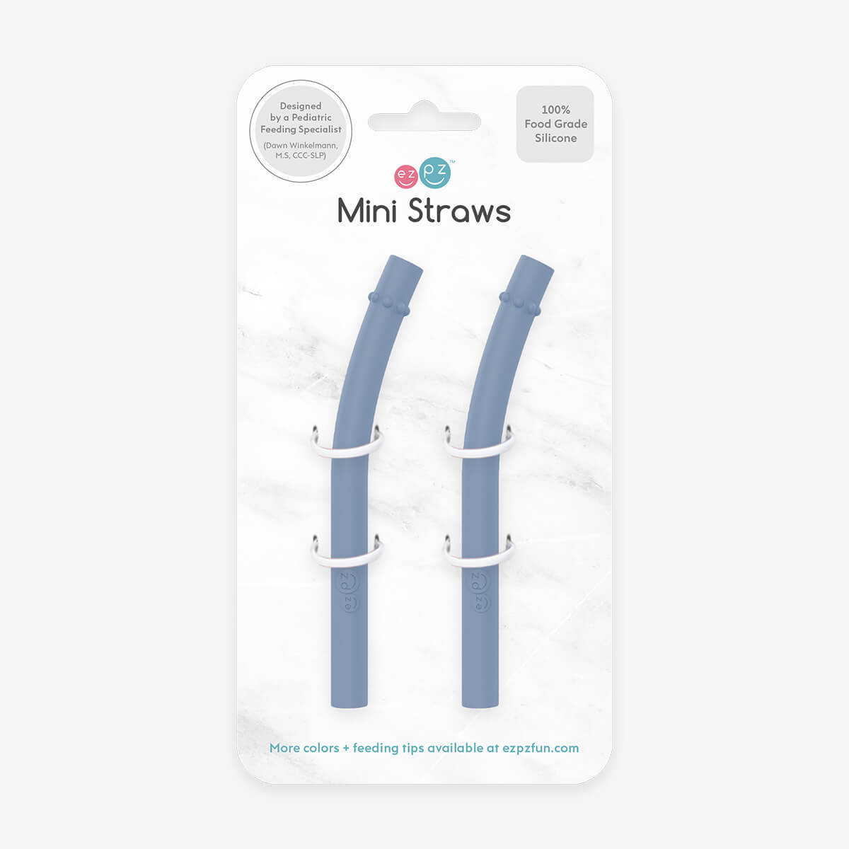 Mini Straws in Indigo Blue / Silicone Straw Replacement Pack for the ezpz Mini Cup & Straw System