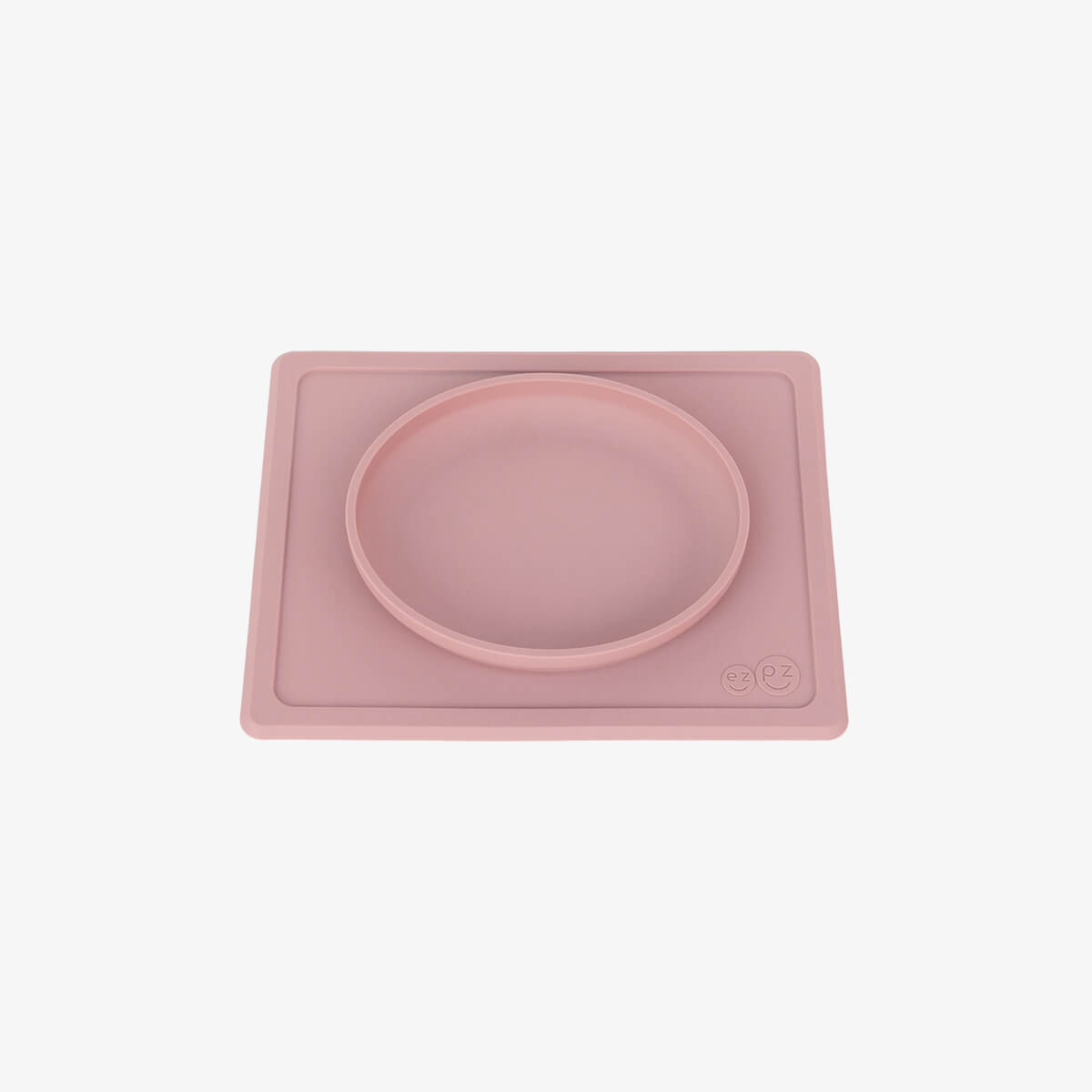 ezpz tiny plate in blush pink / silicone plate for babies that suctions to the highchair