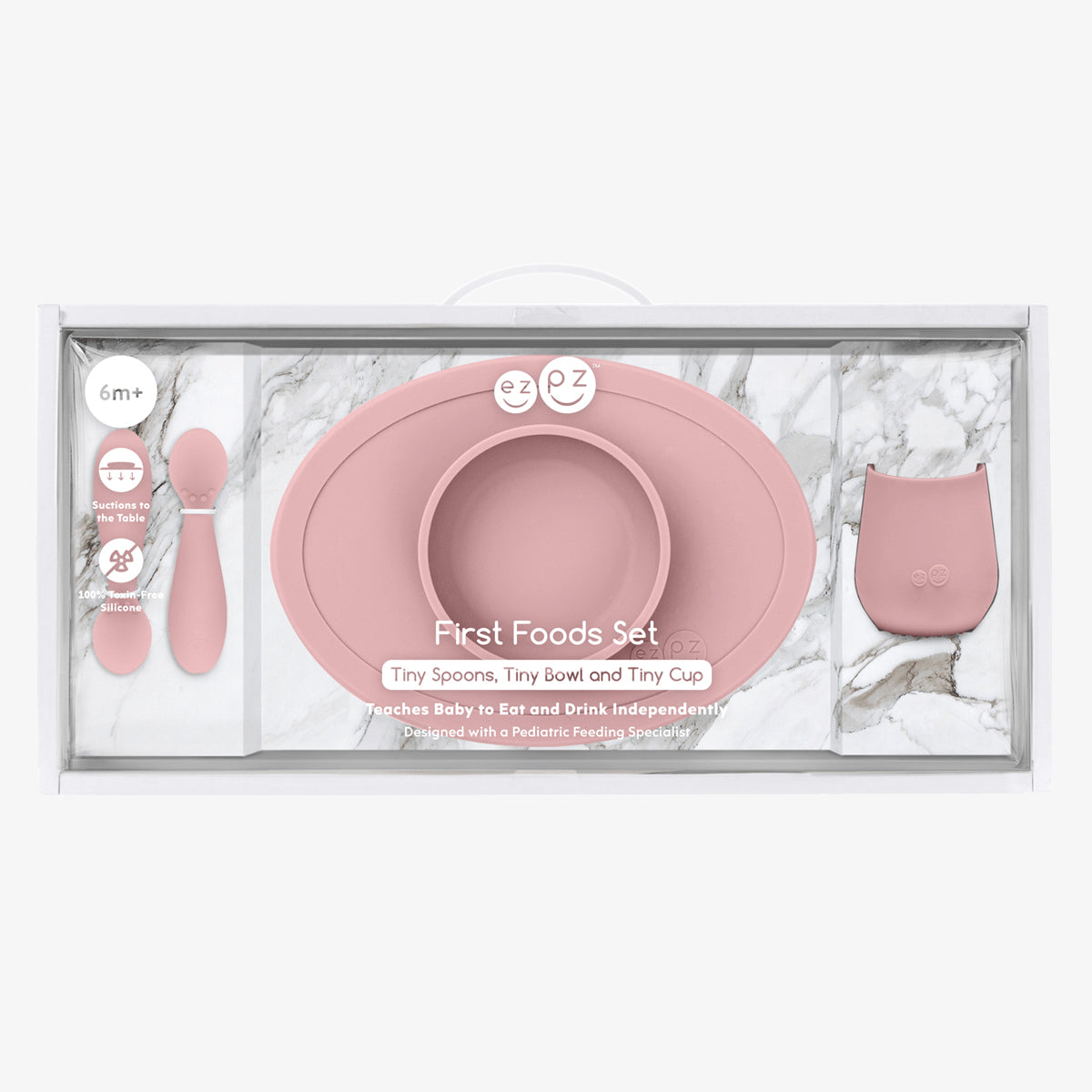 ezpz First Foods Set Silicone Suction Bowl (Bowl, Spoon & Cup) 6+