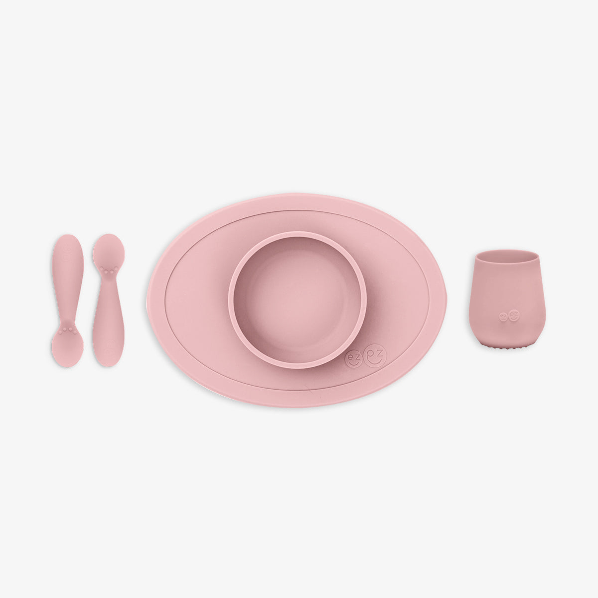 First Foods Set in Blush by ezpz / The Original All-In-One Silicone Plates & Placemats that Stick to the Table