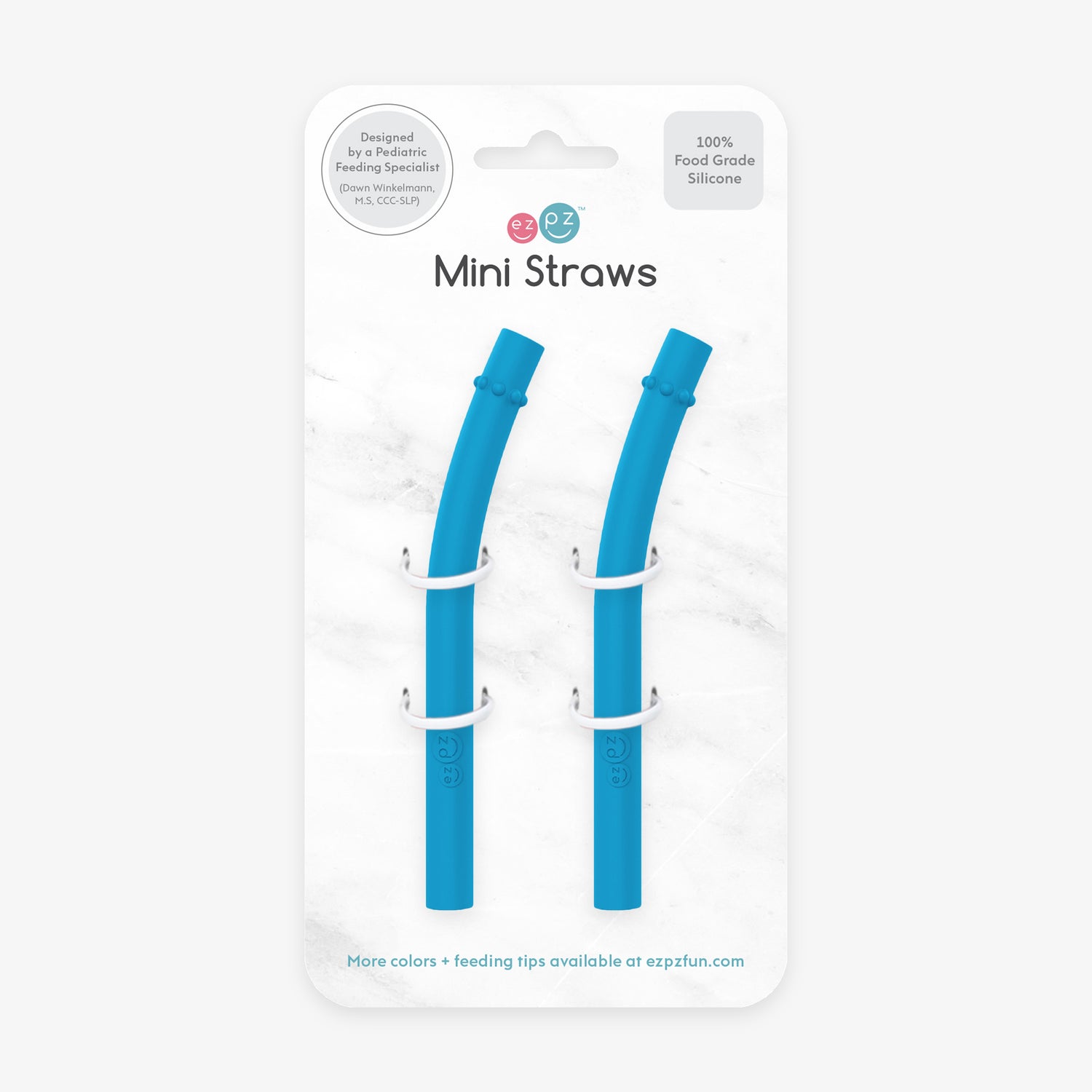 Mini Straws in Blue / Silicone Straw Replacement Pack for the ezpz Mini Cup & Straw System