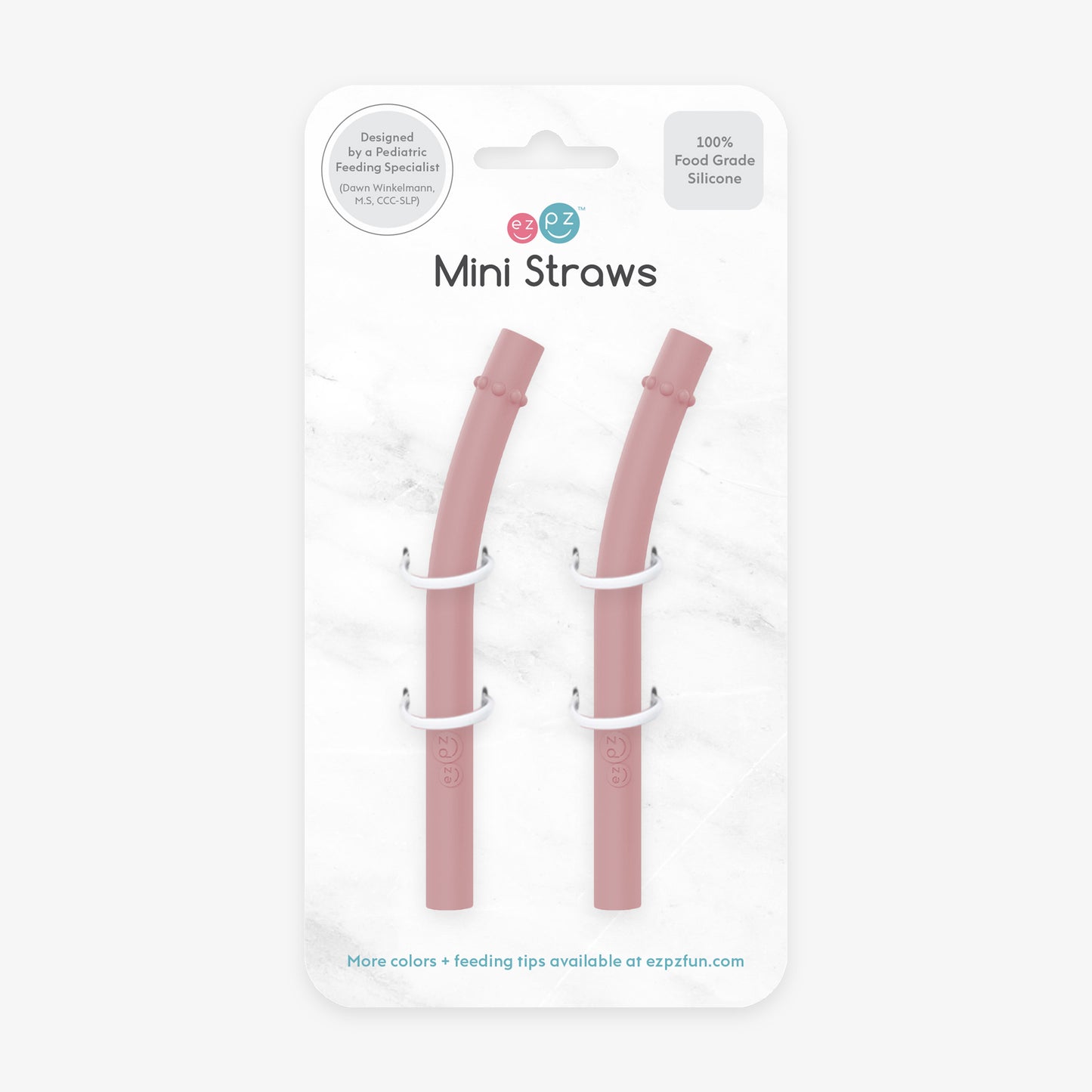 Mini Straws in Blush / Silicone Straw Replacement Pack for the ezpz Mini Cup & Straw System