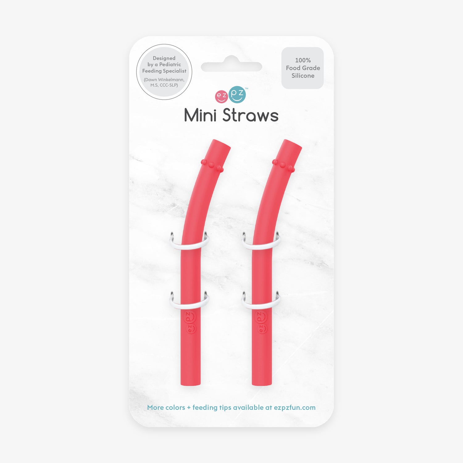 ezpz Mini Straw Replacement Pack - Coral