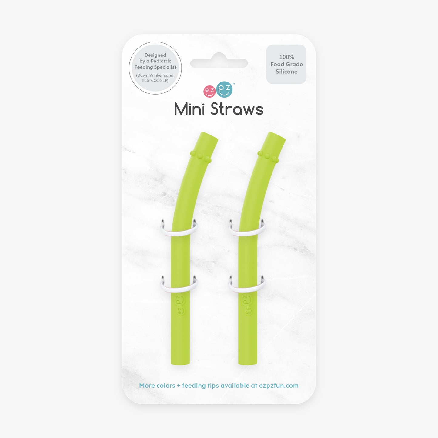 Mini Straws in Lime / Silicone Straw Replacement Pack for the ezpz Mini Cup & Straw System