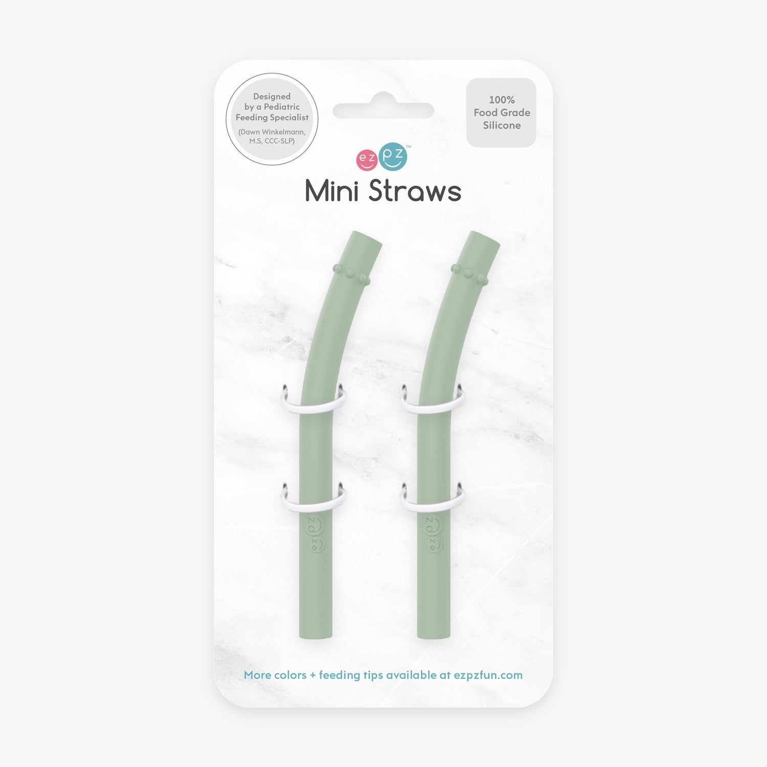 Mini Straws in Sage / Silicone Straw Replacement Pack for the ezpz Mini Cup & Straw System