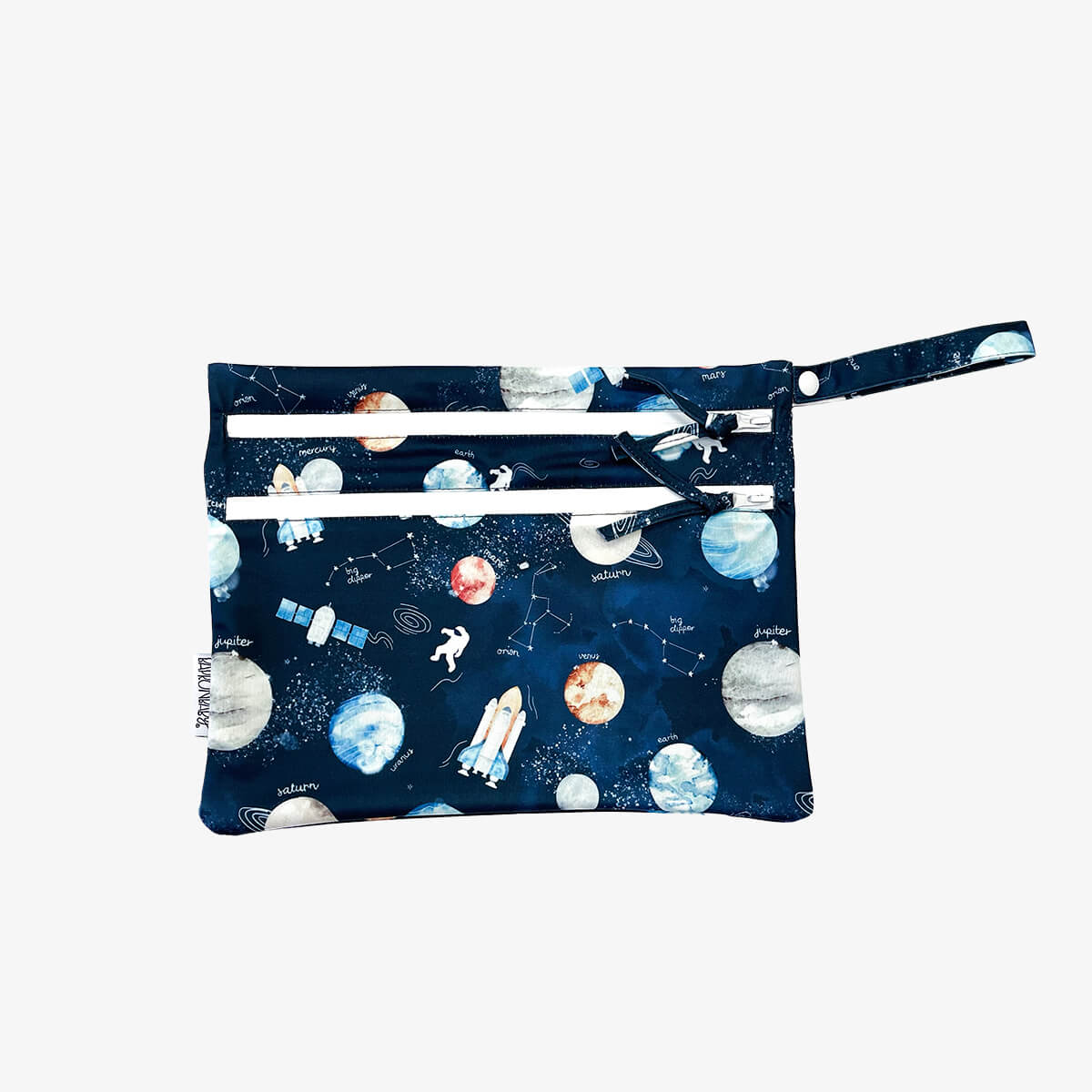 BapronBaby® Wet Bag in Outer Space / Large Waterproof Zippered Pouch for Travel