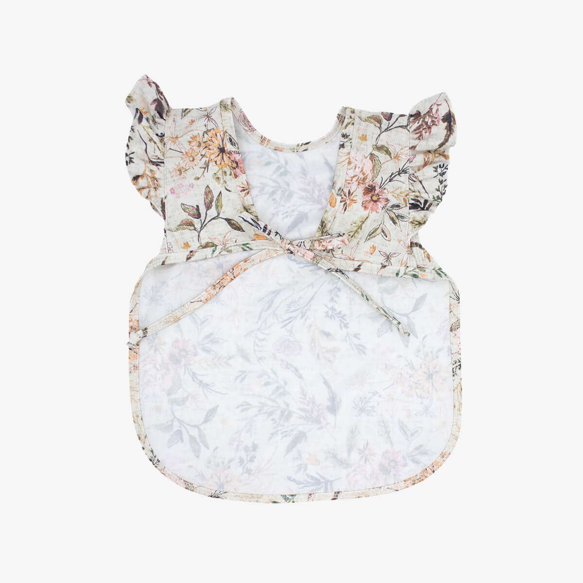 BapronBaby® Bapron in Delilah Floral with Flutter Sleeves / Bib + Apron That Safely Ties Around the Body