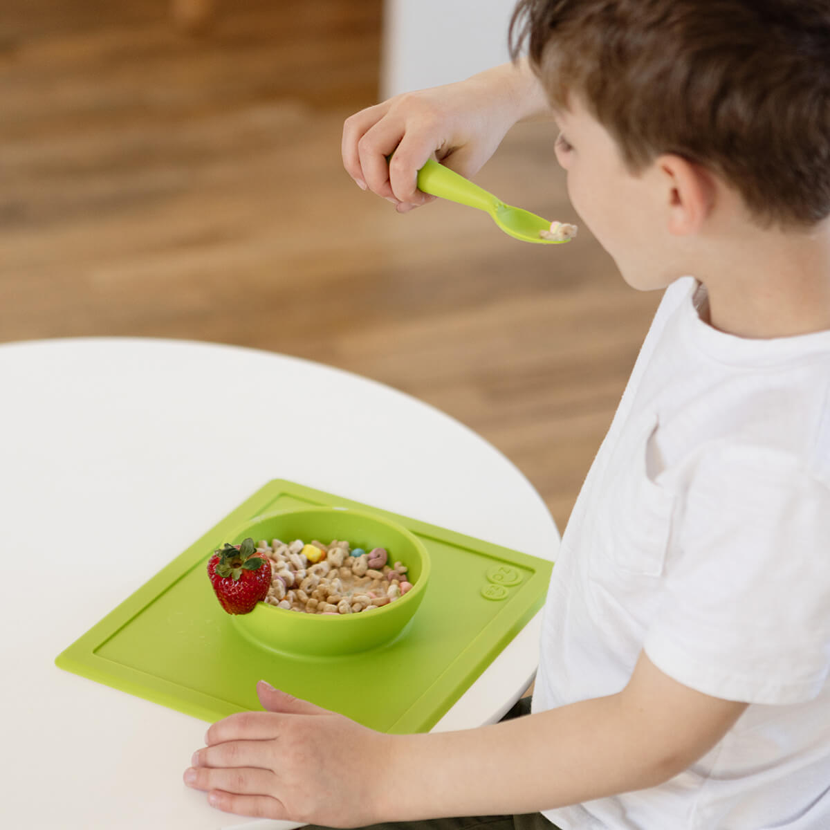 Happy Bowl in Lime by ezpz / The Original All-In-One Silicone Plates & Placemats that Stick to the Table