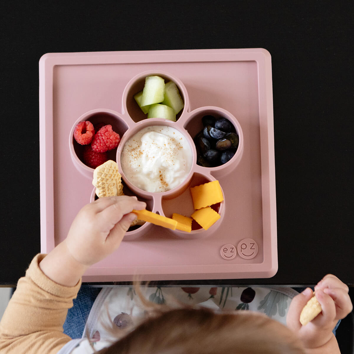 The Mini Play Mat in Blush by ezpz / Modern Silicone Craft Plate that Suctions to the Table