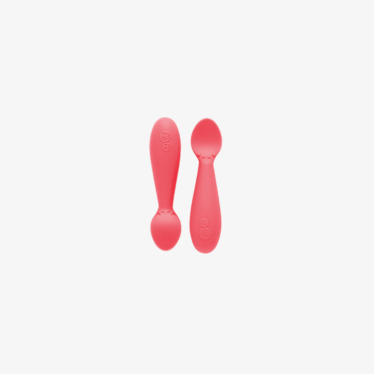 The Tiny Spoon in Coral by ezpz / Small, Sensory Silicone Spoon for Babies