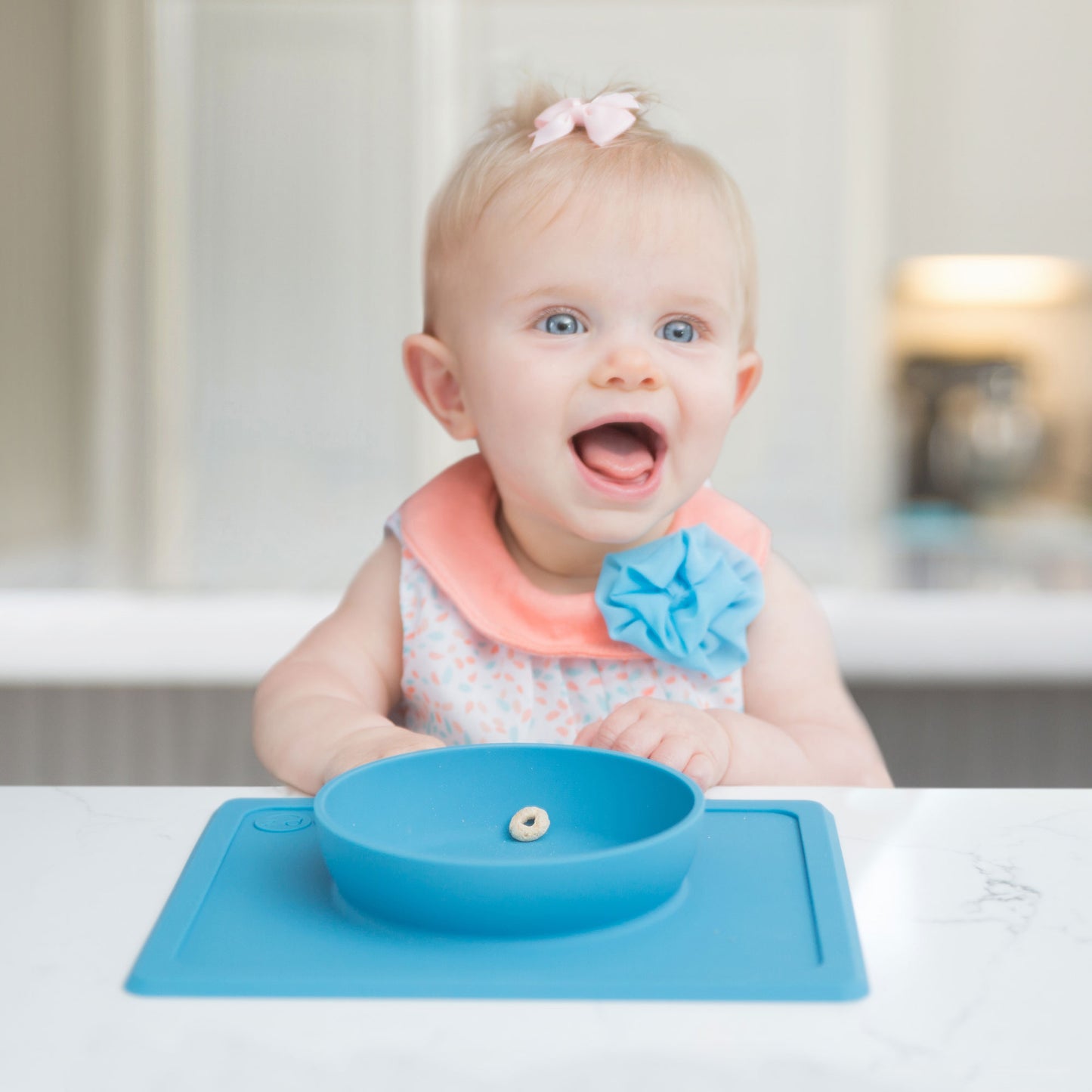 Mini Bowl in Blue by ezpz / The Original All-In-One Silicone Plates & Placemats that Stick to the Table