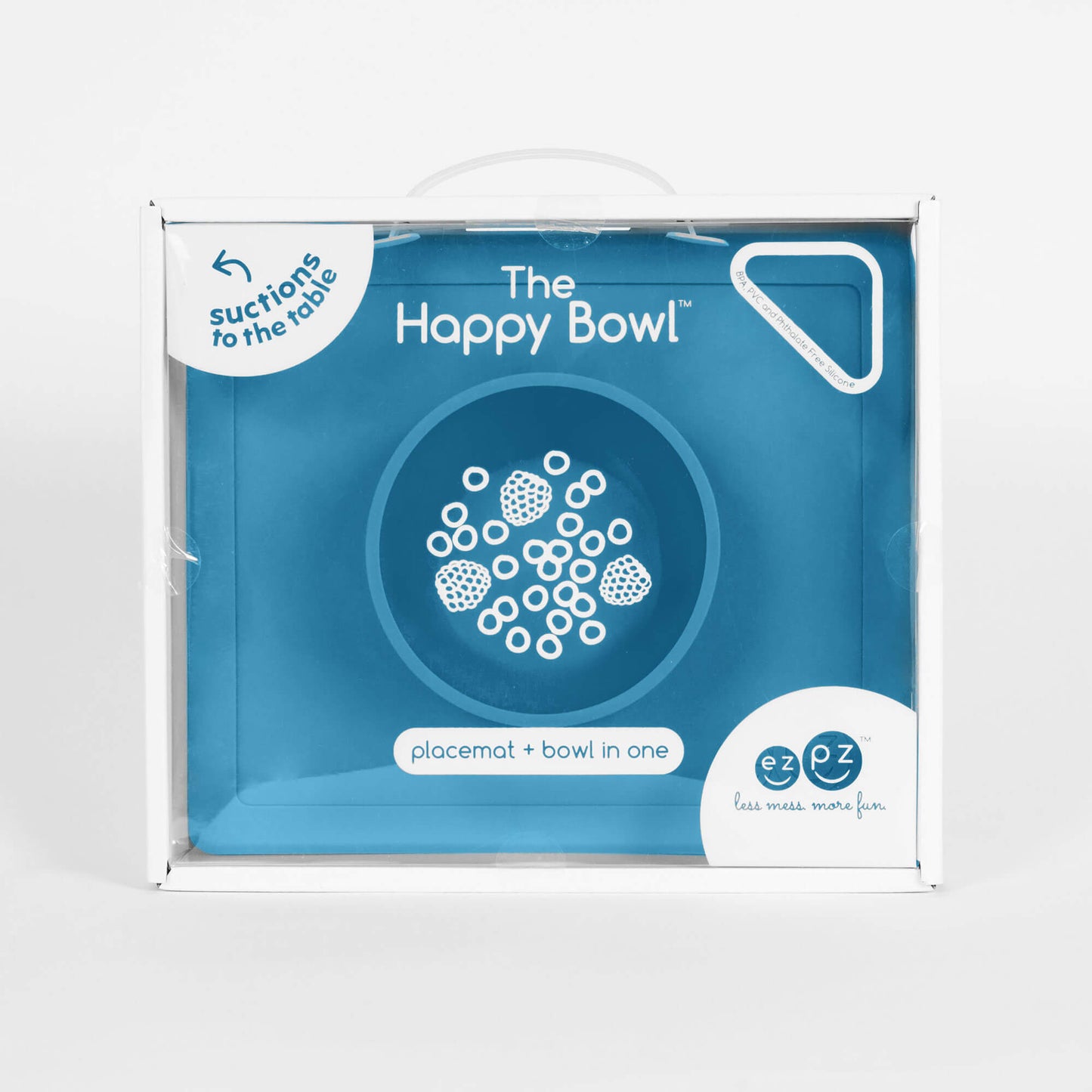 Happy Bowl in Blue by ezpz / The Original All-In-One Silicone Plates & Placemats that Stick to the Table
