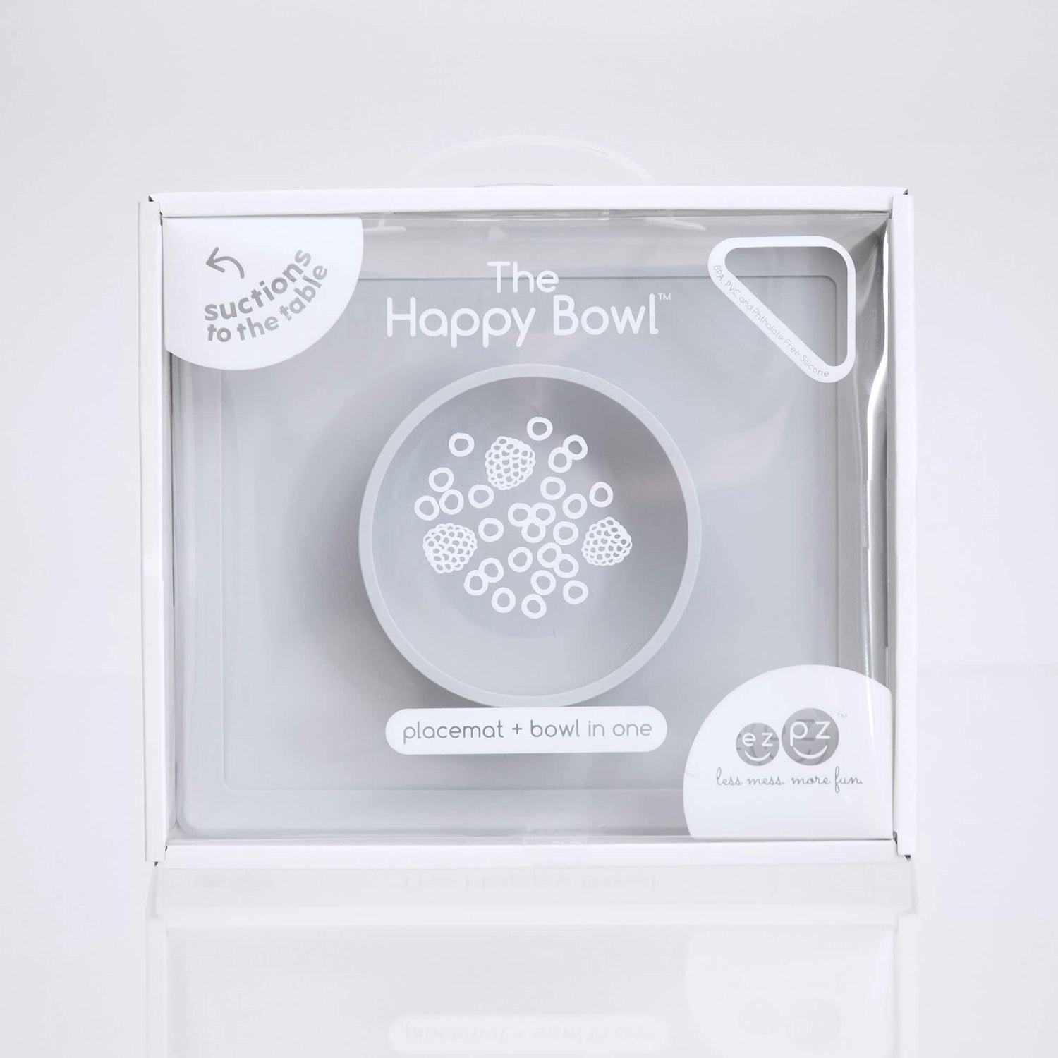 Happy Bowl in Pewter by ezpz / The Original All-In-One Silicone Plates & Placemats that Stick to the Table
