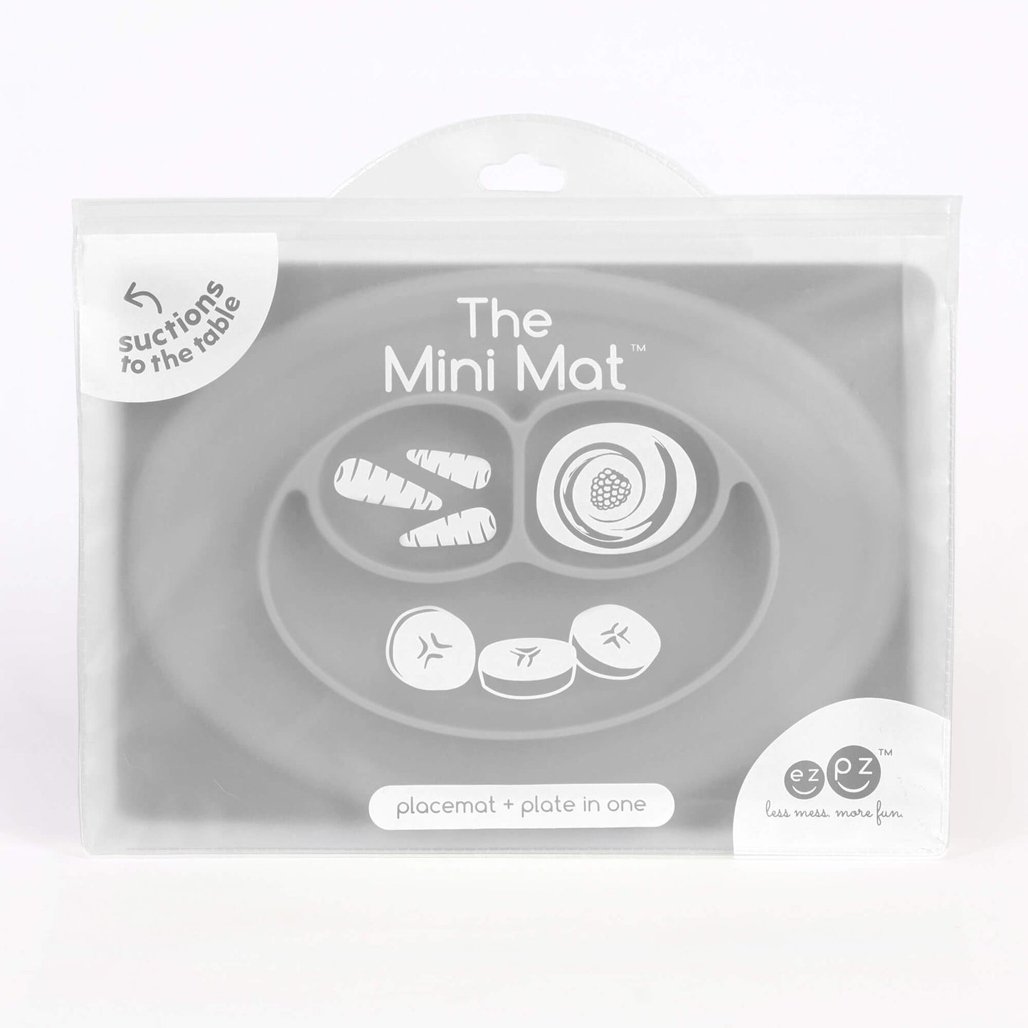 The Mini Mat in Gray by ezpz / Self-Suctioning Silicone Plate + Placemat