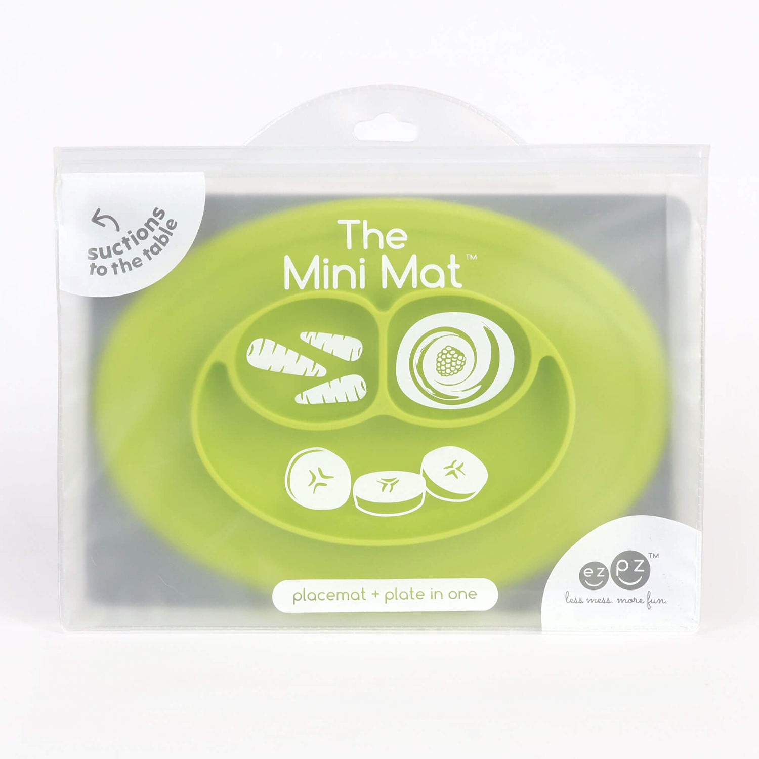 The Mini Mat in Lime by ezpz / Self-Suctioning Silicone Plate + Placemat